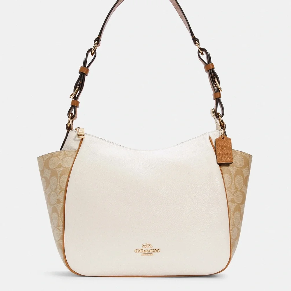 New💃Coach Rori Shoulder Bag Colorblock Signature Canvas - Picture 1 of 11